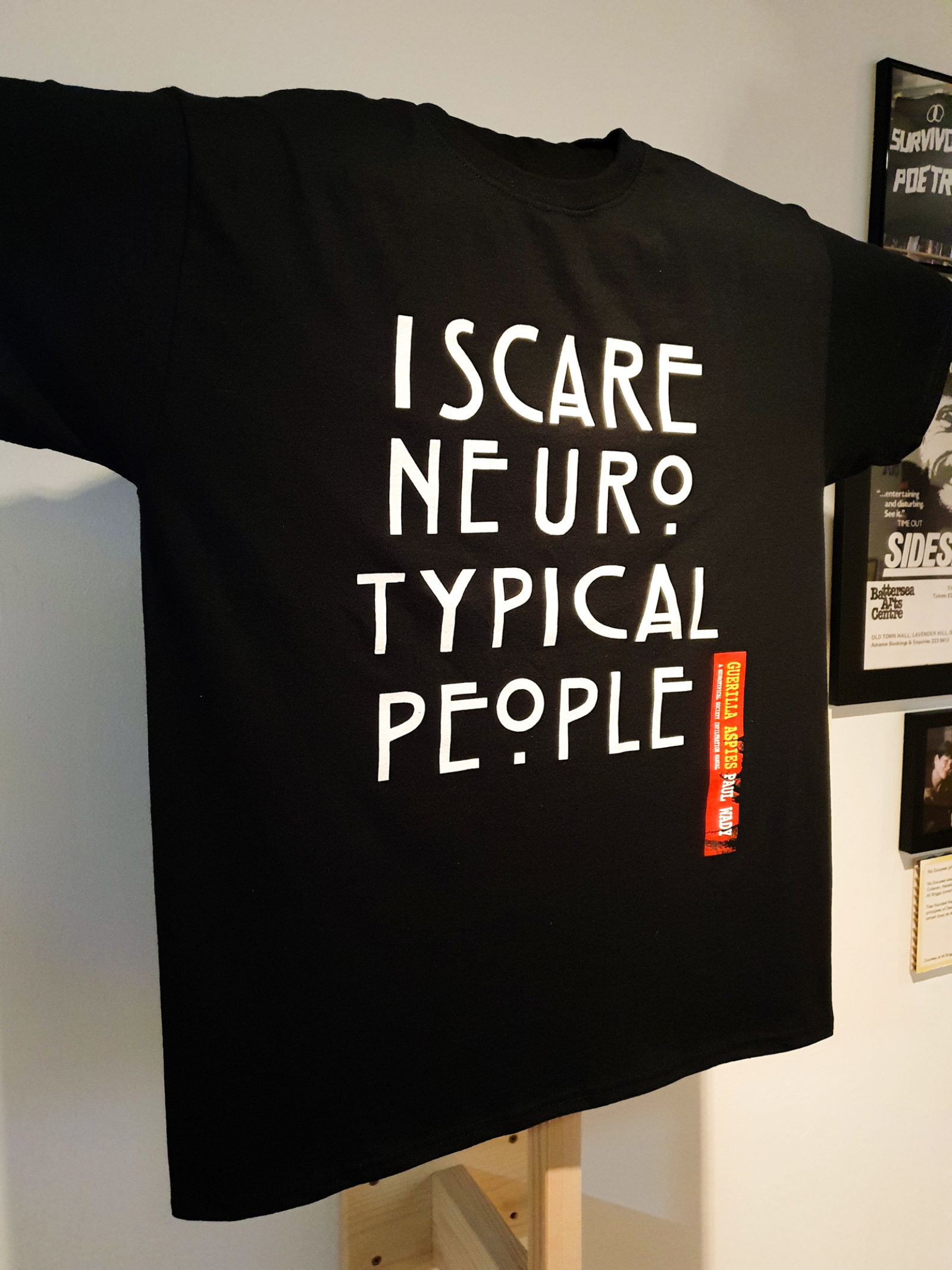 A T Shirt that reads 'I scare euro typical people' in the style of the 'American Horror Story' title.