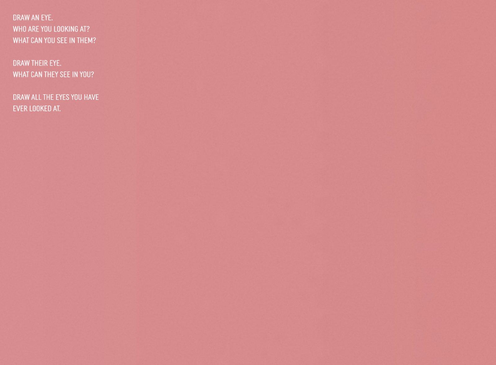 Pink pages of the You Make Me Feel Good newspaper. The page is mostly blank with instructions for an activity in the corner in white text.