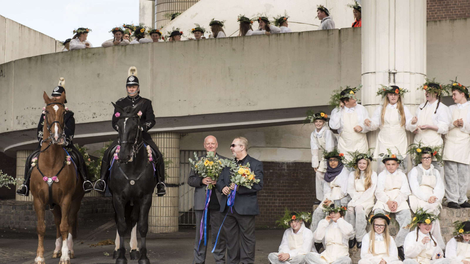 Participants in Baa Baa Baric, a 12 year long artist residency by Mark Storor, are pictured in St Helens