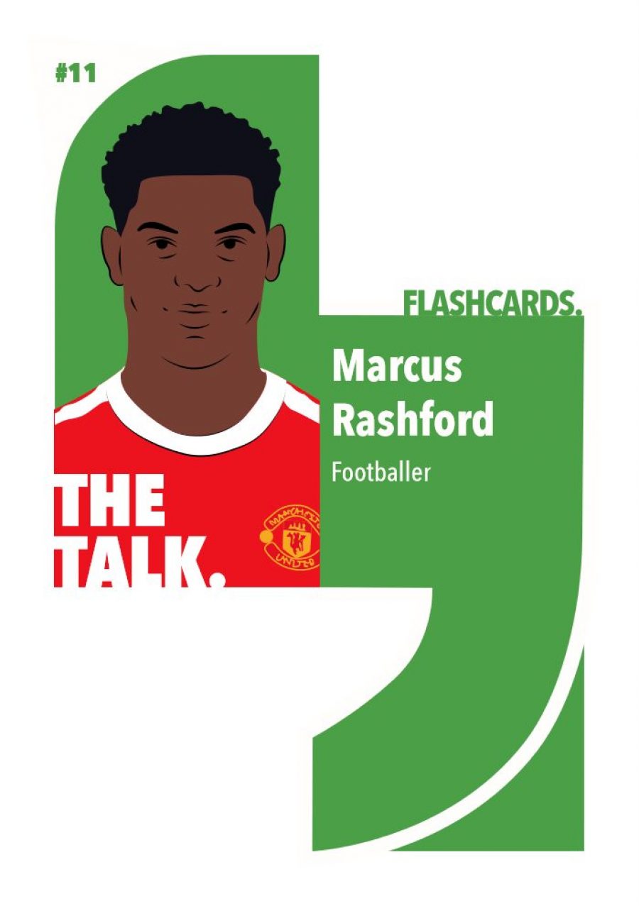 An illustrated image of Footballer Marcus Rashford
