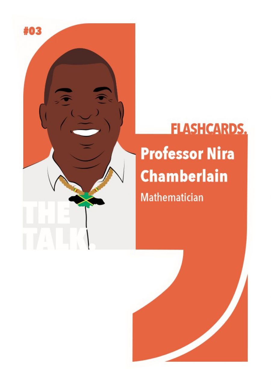 An illustration of Mathematician Dr Nira Chamberlain OBE