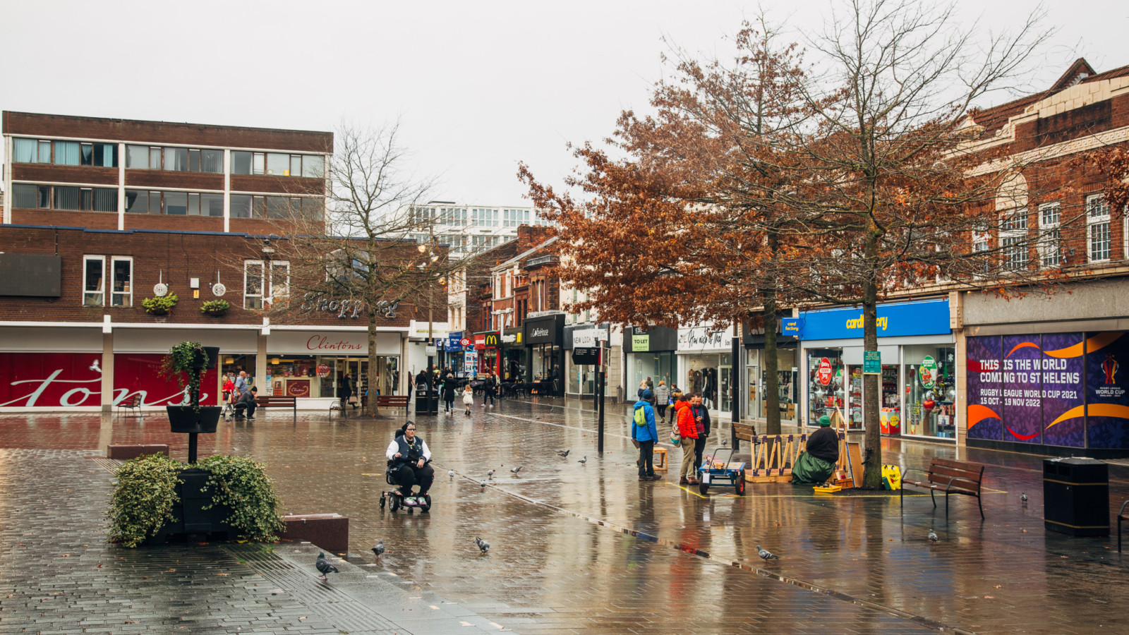 Street view of St Helens with Sonia's installation being built